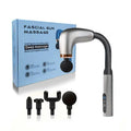 Long-Handle Curved Fascial Massage Gun with 4 Interchangeable Heads