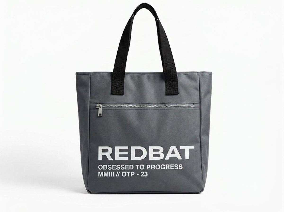Redbat Graphic Printed Canvas Tote Bag with Front Zip Pock