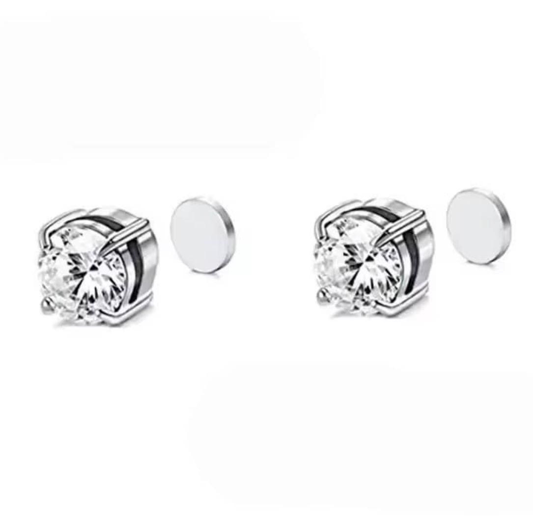 Magnetic Cubic Zirconia Stud Earrings