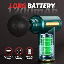 Portable Handheld Mini Massage Gun – Deep Tissue Percussion Muscle Massager with 4 Interchangeable Heads