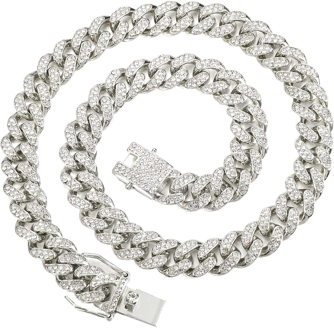 Silver Iced Cuban Link Chain